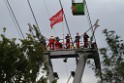 Koelner Seilbahn Gondel blieb haengen Koeln Linksrheinisch P593